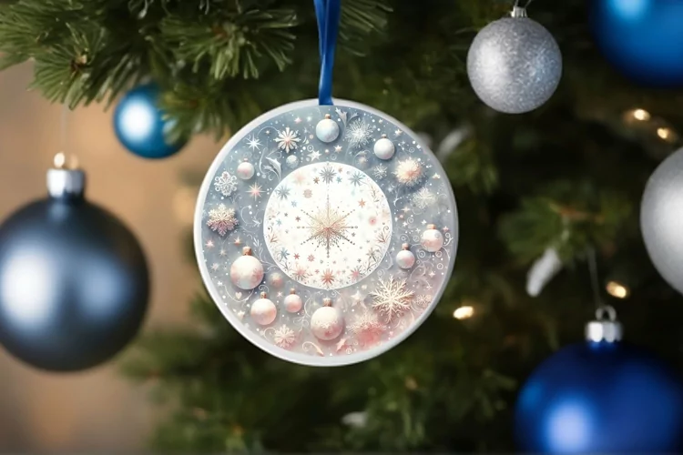 Round Christmas Ornament Sublimation|Clipart