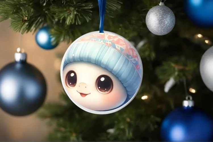 Round Christmas Ornament Sublimation|Clipart