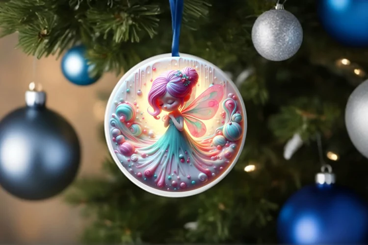 Round Christmas Ornament Sublimation|Clipart