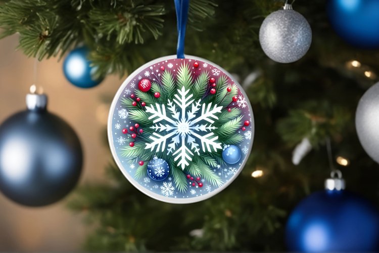 Round Christmas Ornament Sublimation|Clipart example image 1