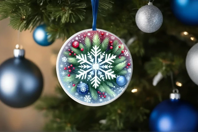 Round Christmas Ornament Sublimation|Clipart