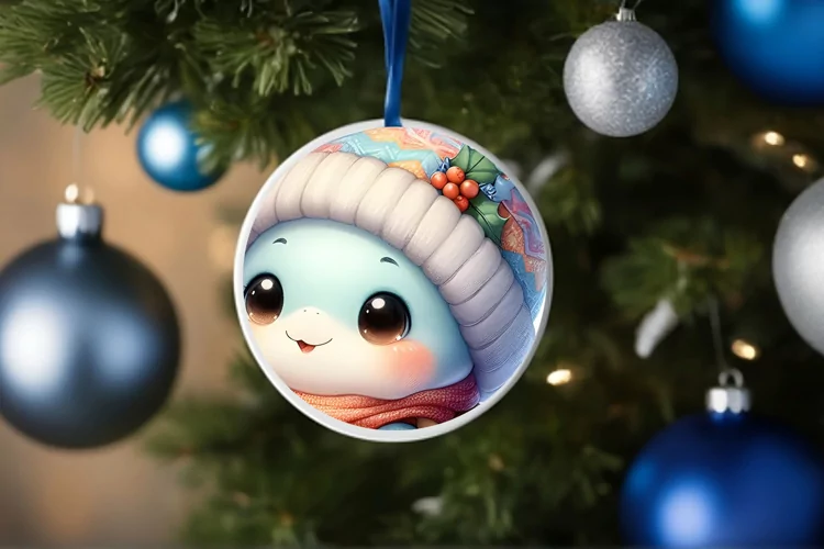 Round Christmas Ornament Sublimation|Clipart