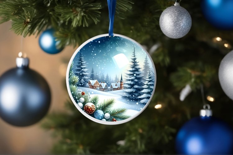 Tour Eiffel Winter Scene Ornament