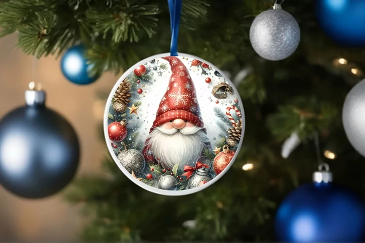 Round Christmas Ornament Sublimation|Clipart