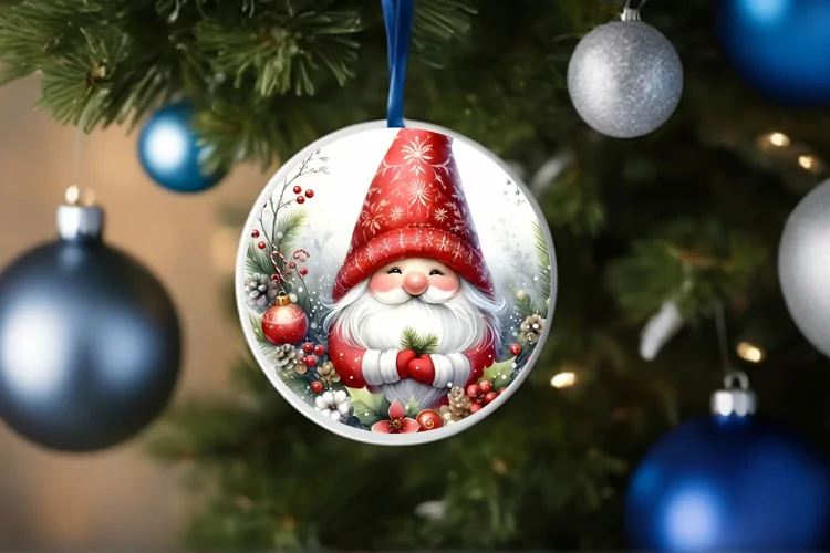 Round Christmas Ornament Sublimation|Clipart