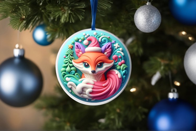 Round Christmas Ornament Sublimation|Clipart example image 1