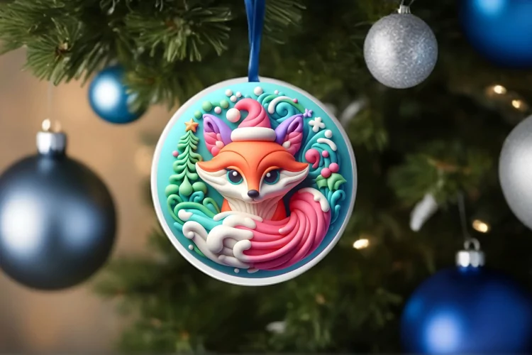 Round Christmas Ornament Sublimation|Clipart