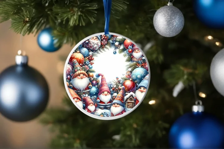 Round Christmas Ornament Sublimation|Clipart
