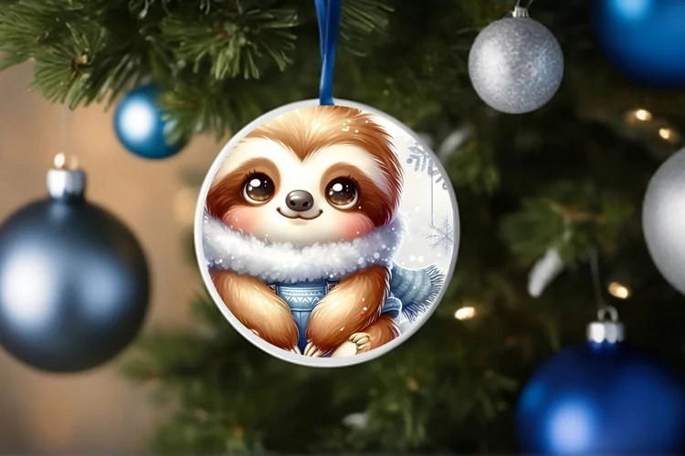 Round Christmas Ornament Sublimation|Clipart