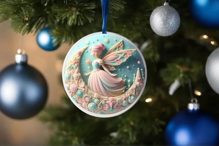 Round Christmas Ornament Sublimation|Clipart