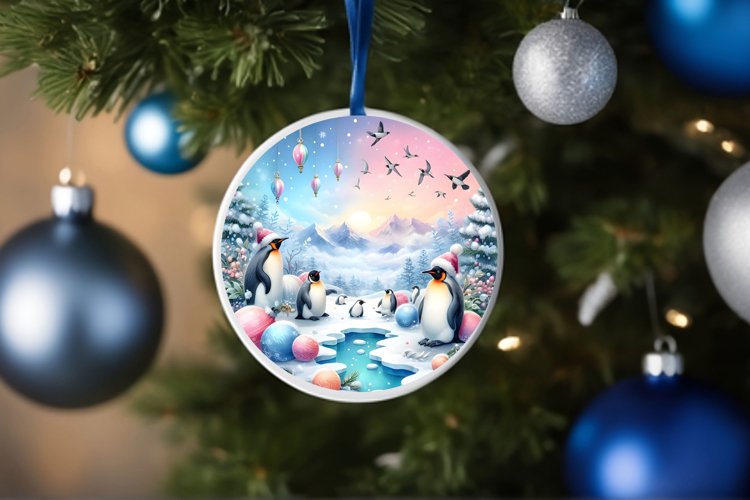 Round Christmas Ornament Sublimation|Clipart example image 1