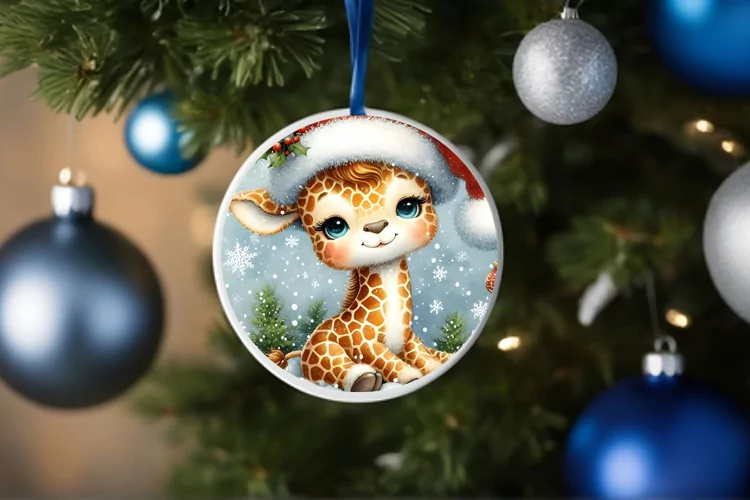 Round Christmas Ornament Sublimation|Clipart