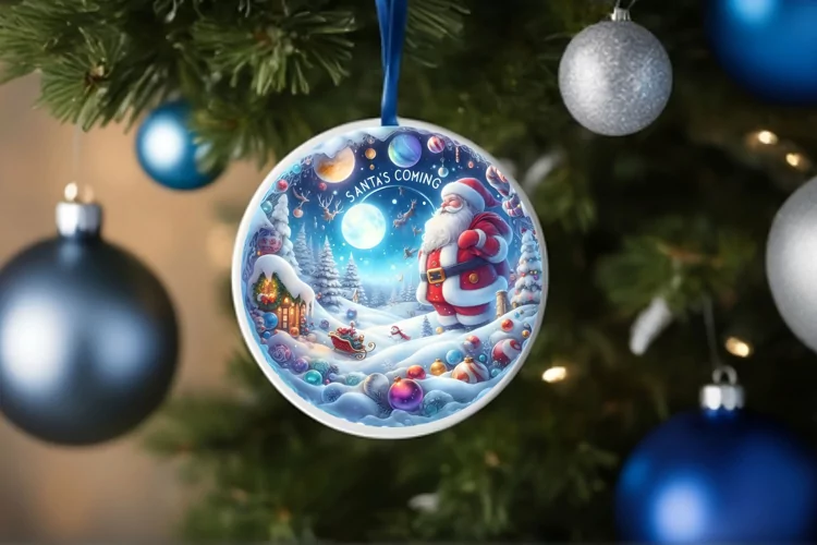 Round Christmas Ornament Sublimation|Clipart