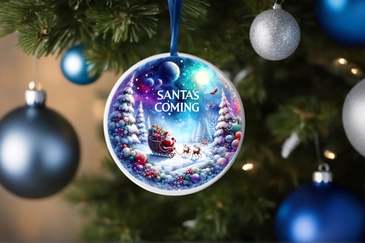 Round Christmas Ornament Sublimation|Clipart example image 1