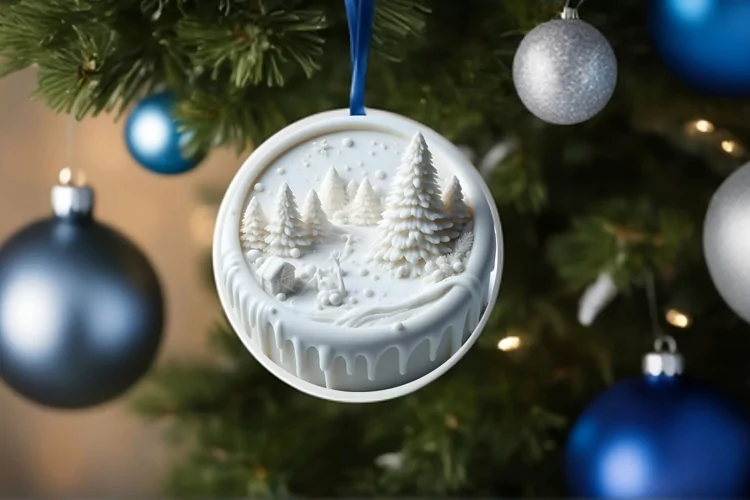 Round Christmas Ornament Sublimation|Clipart