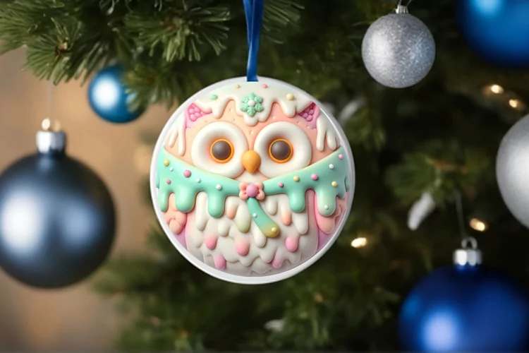 Round Christmas Ornament Sublimation|Clipart