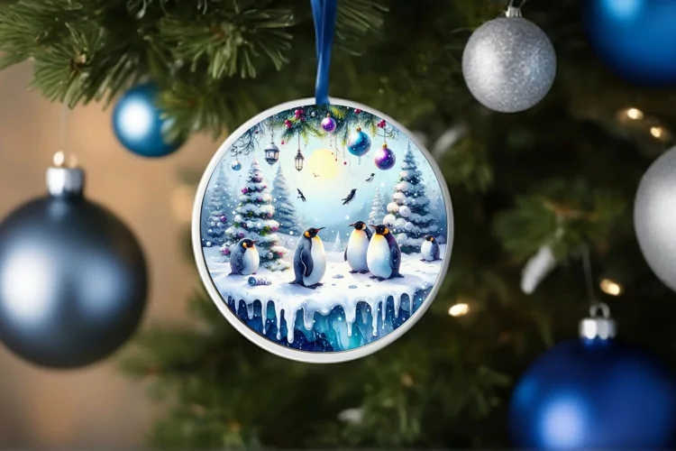 Round Christmas Ornament Sublimation|Clipart