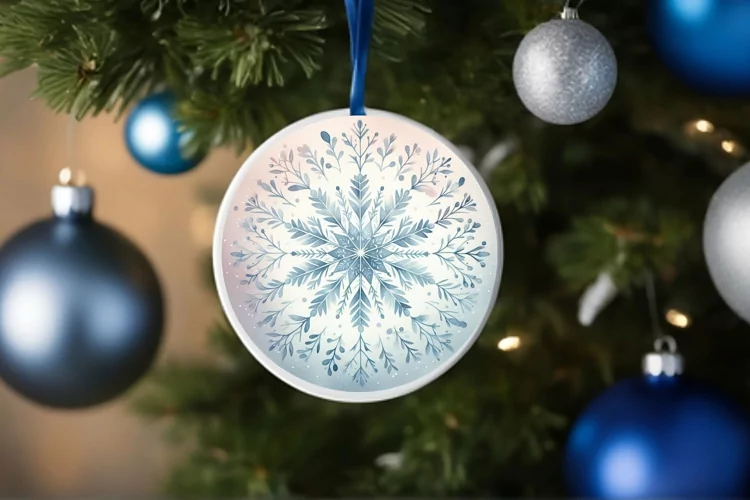 Round Christmas Ornament Sublimation|Clipart