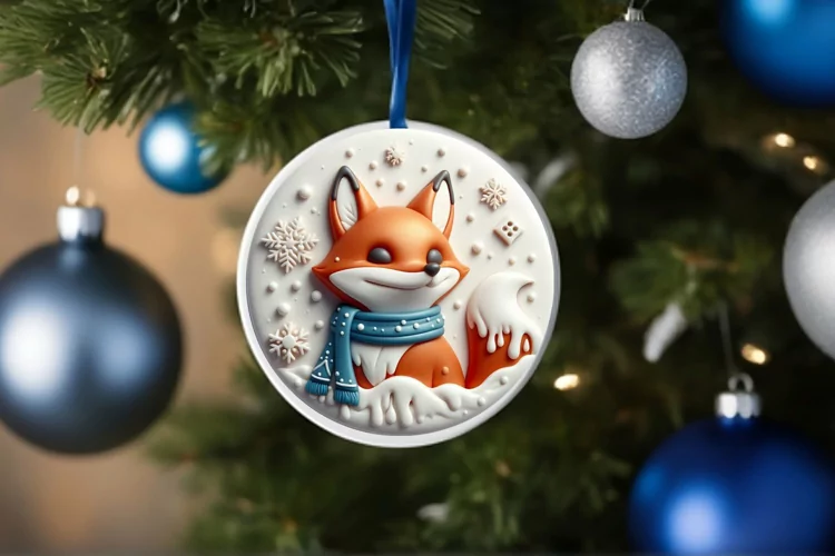 Round Christmas Ornament Sublimation|Clipart