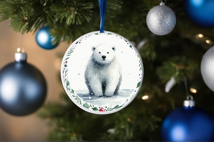 Round Christmas Ornament Sublimation|Clipart example image 1