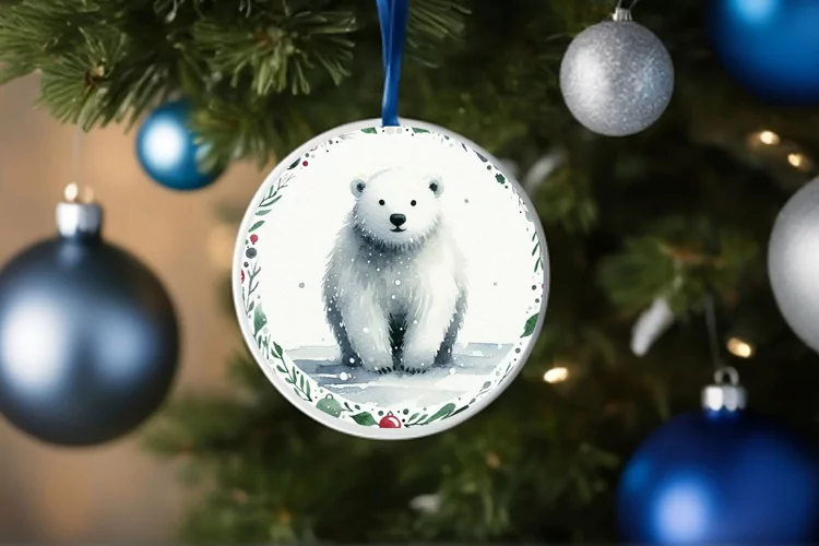 Round Christmas Ornament Sublimation|Clipart
