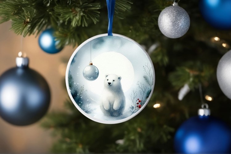 Round Christmas Ornament Sublimation|Clipart example image 1