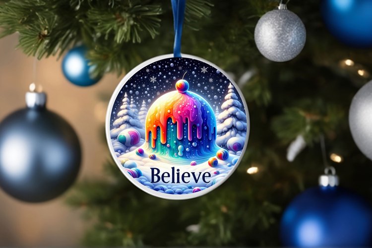 Round Christmas Ornament Sublimation|Clipart example image 1