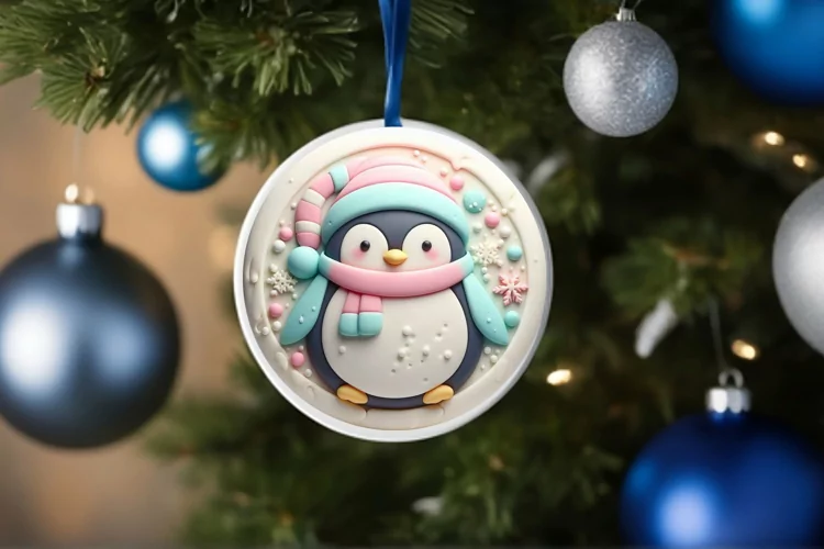 Round Christmas Ornament Sublimation|Clipart