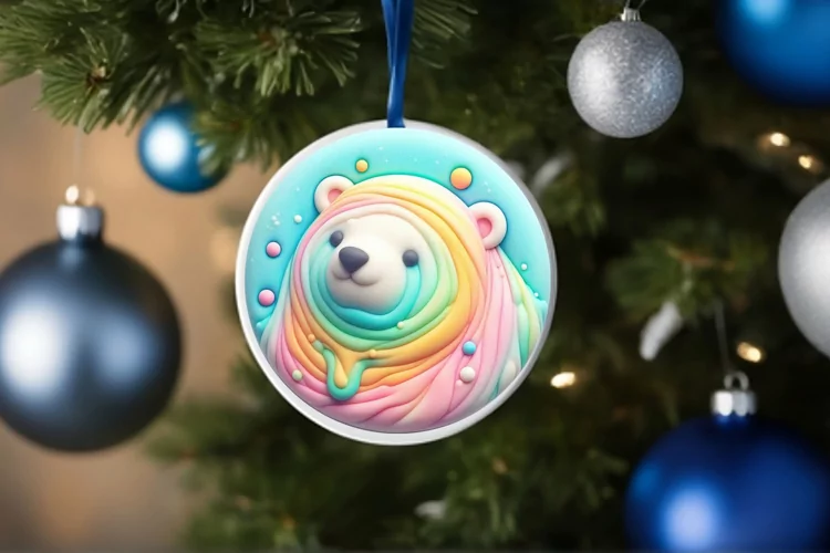 Round Christmas Ornament Sublimation|Clipart