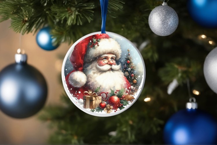 Round Christmas Ornament Sublimation|Clipart example image 1