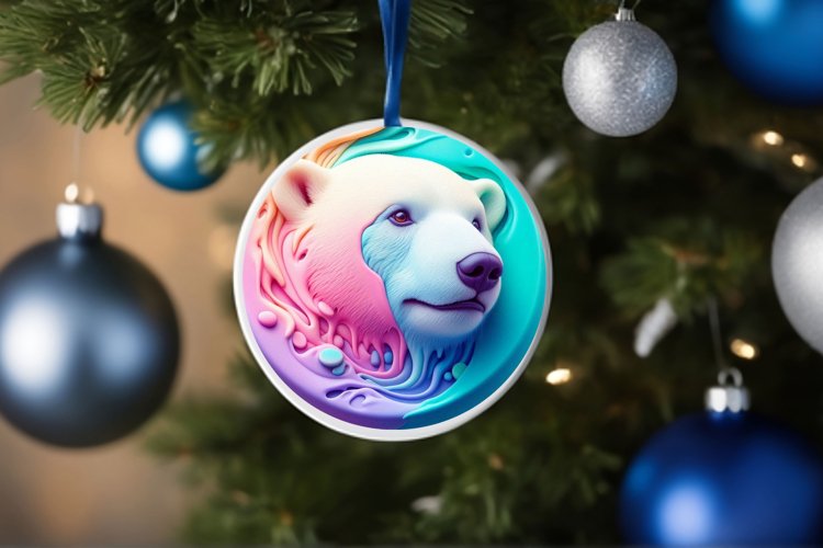 Round Christmas Ornament Sublimation|Clipart example image 1