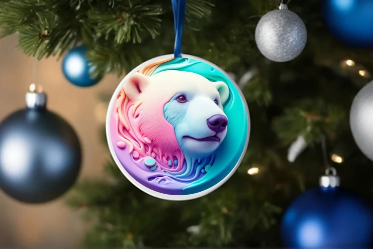 Round Christmas Ornament Sublimation|Clipart