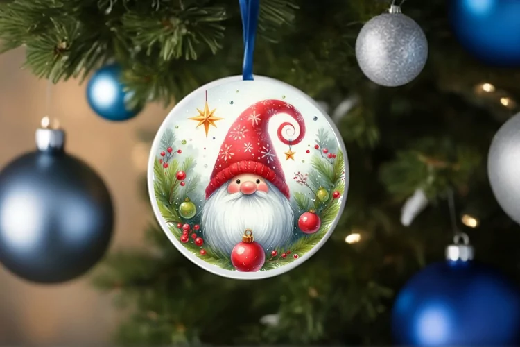 Round Christmas Ornament Sublimation|Clipart