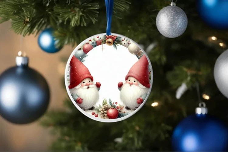 Round Christmas Ornament Sublimation|Clipart