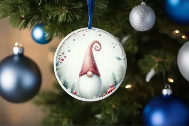 Round Christmas Ornament Sublimation|Clipart