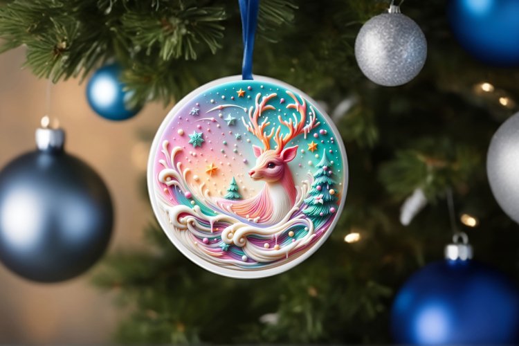 Round Christmas Ornament Sublimation|Clipart example image 1