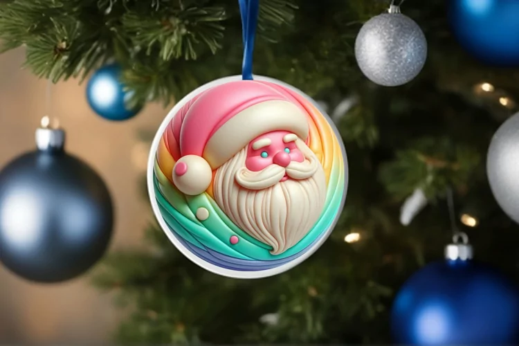 Round Christmas Ornament Sublimation|Clipart