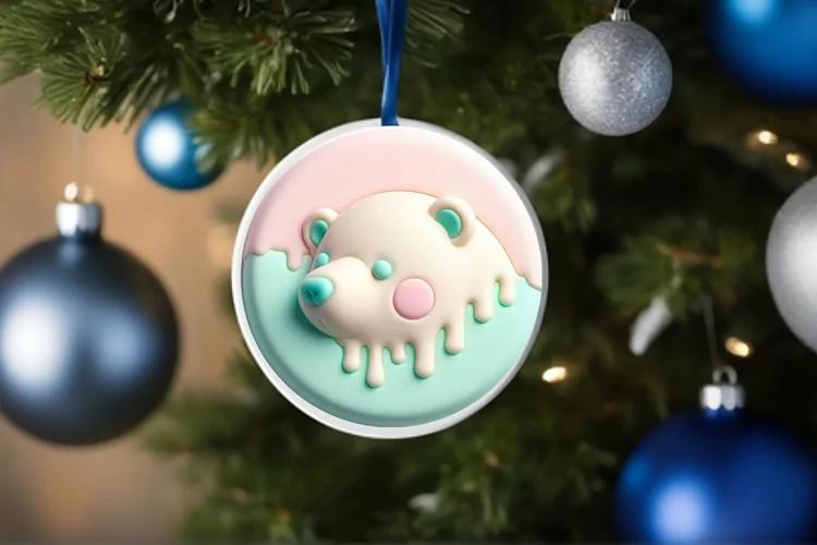 Round Christmas Ornament Sublimation|Clipart