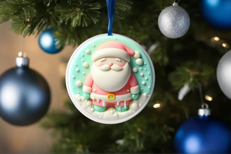Round Christmas Ornament Sublimation|Clipart