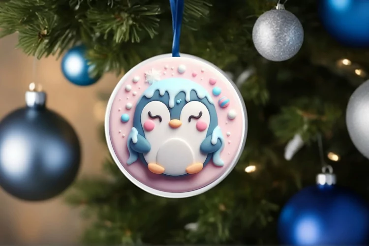 Round Christmas Ornament Sublimation|Clipart