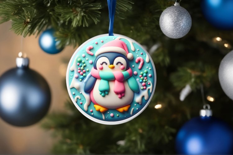 Round Christmas Ornament Sublimation|Clipart example image 1