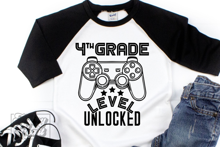 4th Grade Unlocked Level Up SVG - Back To School Gamer PNG