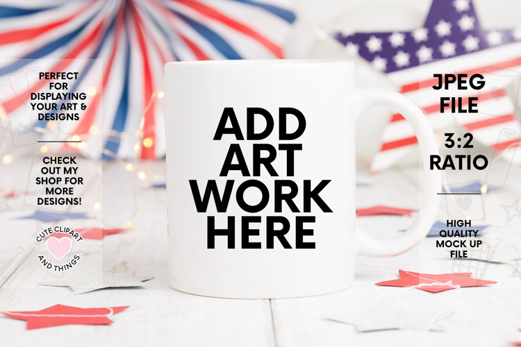 Patriotic Mock Up | 11oz Mug 4th of July Mock Up