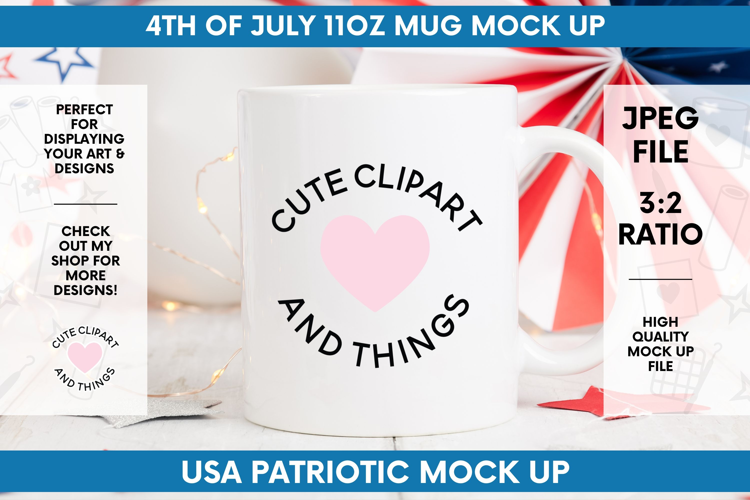 USA Patriotic Mock Up | 4th of July Mug Mock Up