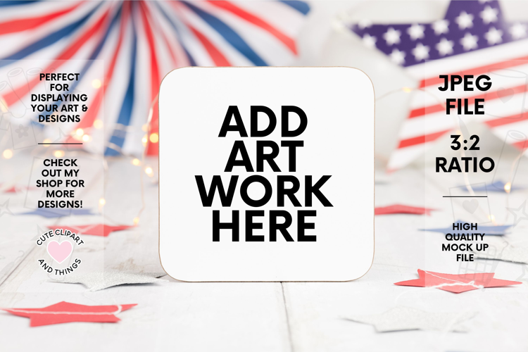 Patriotic Mock Up | Coaster 4th of July Mock Up