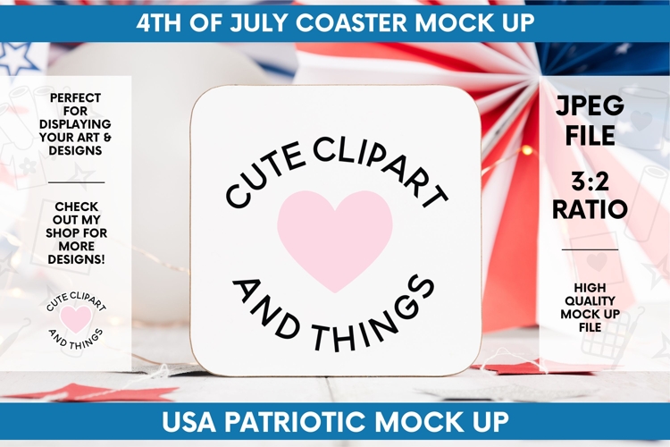 USA Patriotic Mock Up | 4th of July Coaster Mock Up