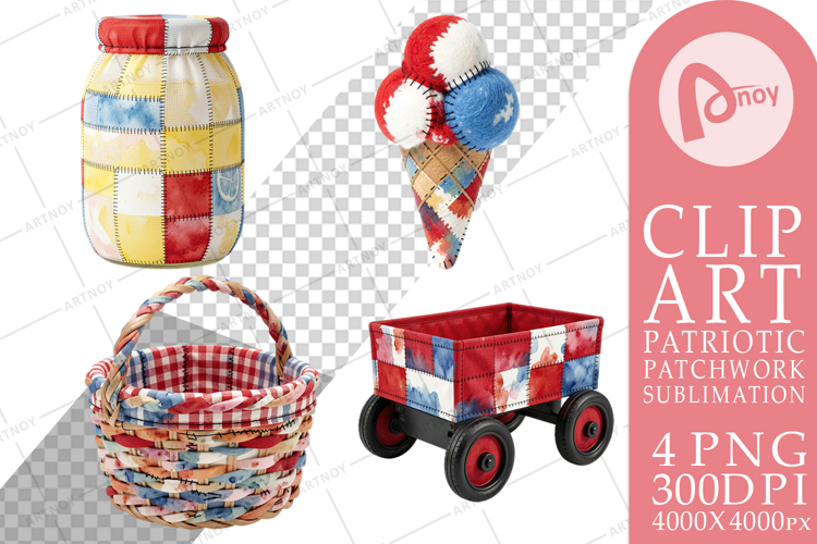 4th July Picnic Patchwork Sublimation example image 1