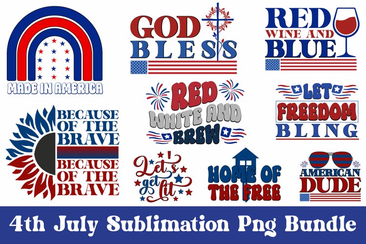 4th July Sublimation Png Bundle