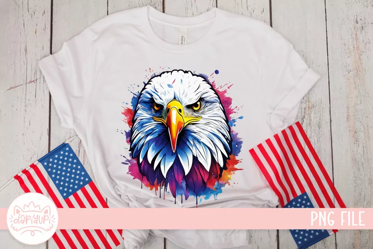 4th Of July Watercolor Petals Eagle | Eagle Watercolor PNG