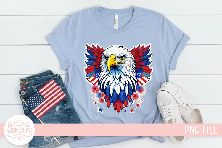 4th Of July Watercolor Petals Eagle | Eagle Watercolor PNG